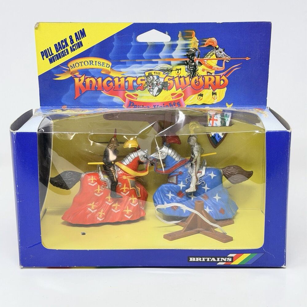 Britains Knights Of The Sword 7754 Power Knights Pullback Jousting Toy Vintage